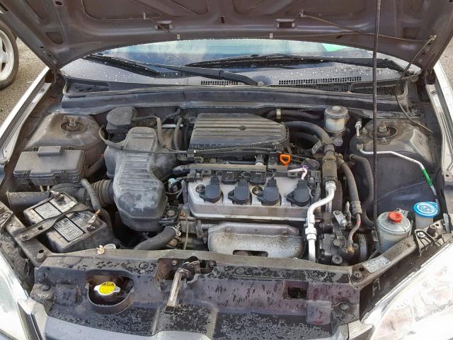 2HGES16625H629197 - 2005 HONDA CIVIC LX GRAY photo 7