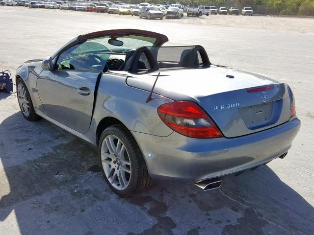 WDBWK54F39F211265 - 2009 MERCEDES-BENZ SLK 300 GRAY photo 3