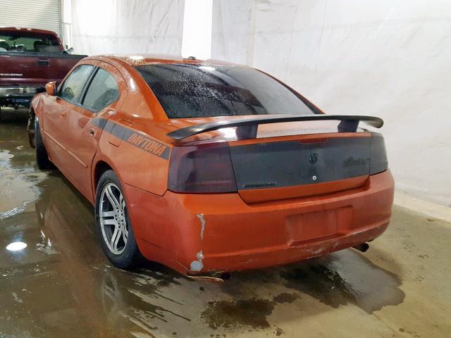 2B3KA53H76H280316 - 2006 DODGE CHARGER R/ ORANGE photo 3