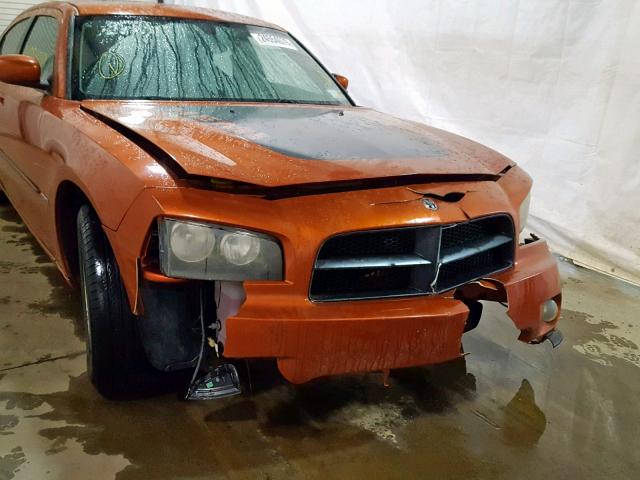 2B3KA53H76H280316 - 2006 DODGE CHARGER R/ ORANGE photo 9