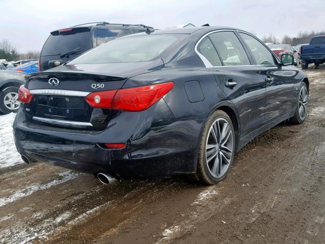 JN1BV7AR0EM699729 - 2014 INFINITI Q50 BASE BLACK photo 4