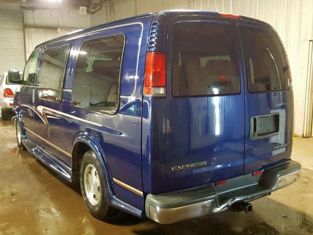 1GBFG15R821227148 - 2002 CHEVROLET EXPRESS G1 BLUE photo 3