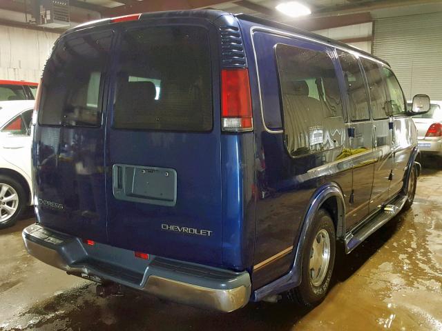 1GBFG15R821227148 - 2002 CHEVROLET EXPRESS G1 BLUE photo 4