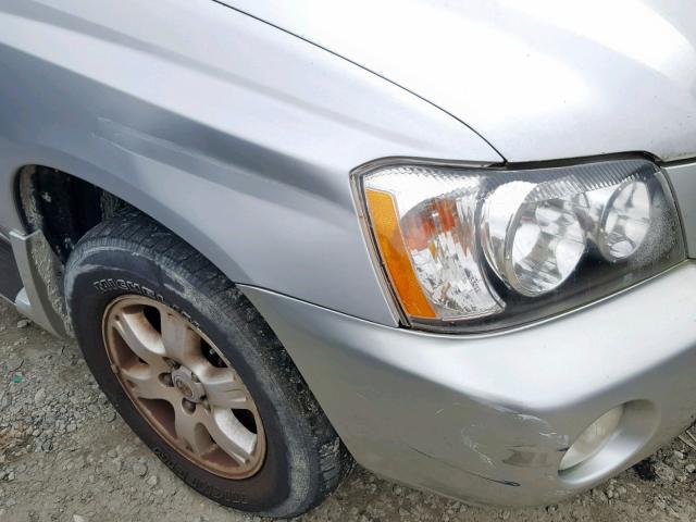 JTEGF21A120062182 - 2002 TOYOTA HIGHLANDER SILVER photo 9