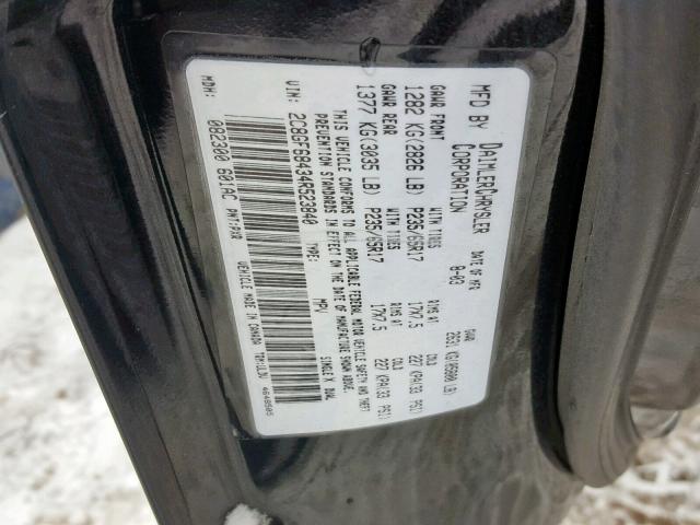 2C8GF68434R523840 - 2004 CHRYSLER PACIFICA BLACK photo 10