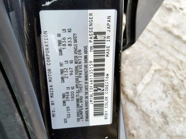 JM1BL1SF4A1135159 - 2010 MAZDA 3 I BLACK photo 10