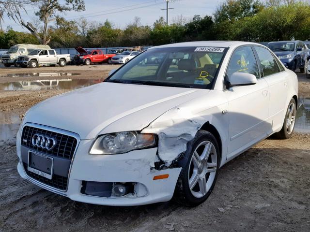 WAUAF78E78A102457 - 2008 AUDI A4 2.0T WHITE photo 2