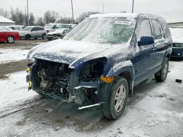 JHLRD78844C044606 - 2004 HONDA CR-V EX BLUE photo 2