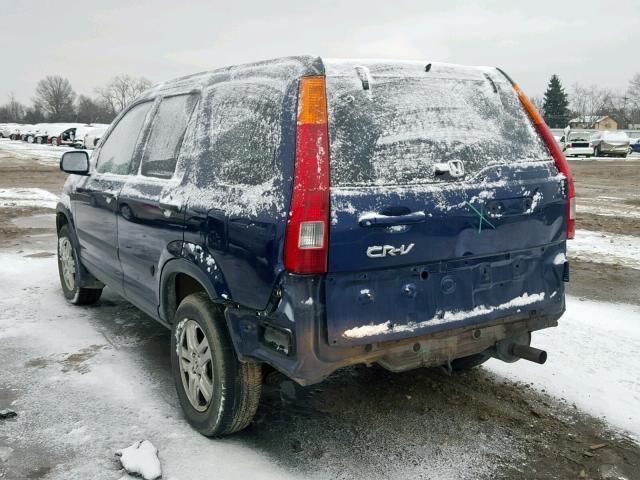 JHLRD78844C044606 - 2004 HONDA CR-V EX BLUE photo 3