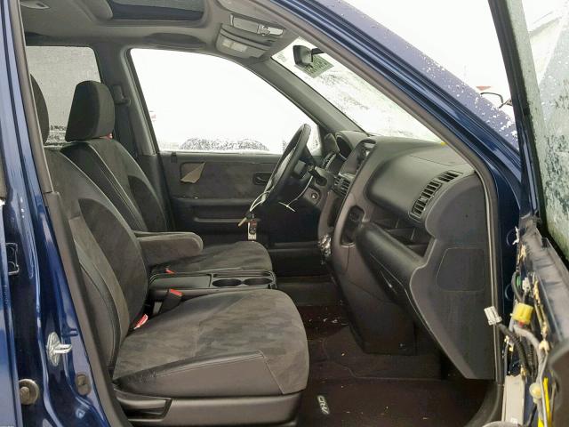 JHLRD78844C044606 - 2004 HONDA CR-V EX BLUE photo 5