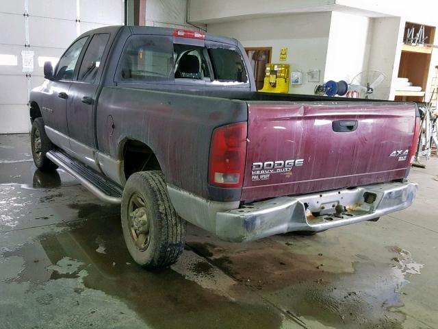 3D7KU28603G764406 - 2003 DODGE RAM 2500 S MAROON photo 3