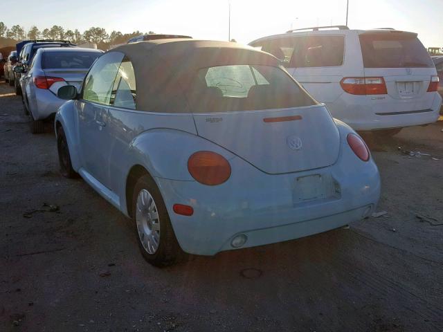 3VWBM31Y65M354206 - 2005 VOLKSWAGEN NEW BEETLE TURQUOISE photo 3