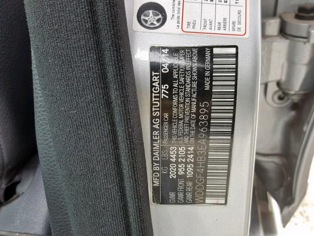 WDDGF4HB3EA963895 - 2014 MERCEDES-BENZ C 250 SILVER photo 10