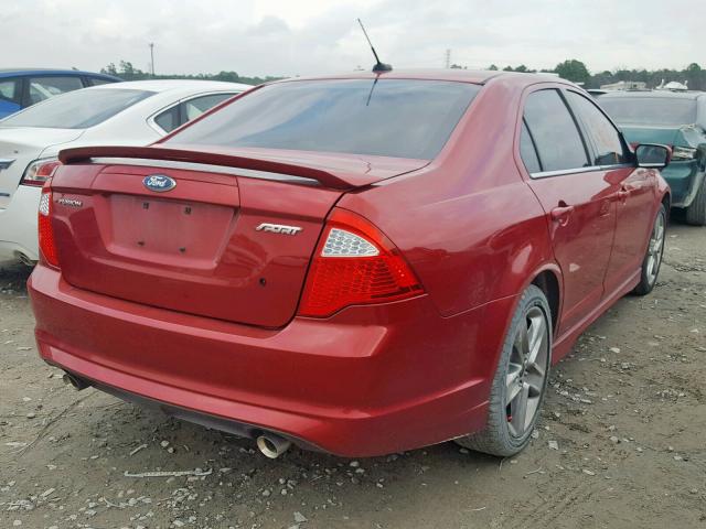 3FAHP0KC9BR171490 - 2011 FORD FUSION SPO RED photo 4