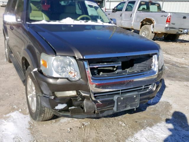 1FMEU75E87UA96868 - 2007 FORD EXPLORER L BROWN photo 9