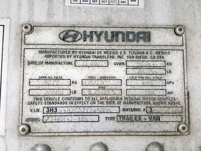 3H3V482C57T245005 - 2007 HYUNDAI REEFER WHITE photo 10