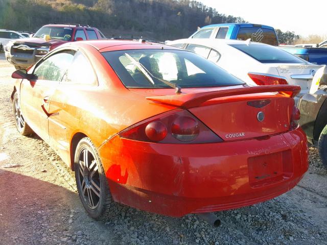 1ZWFT61L125607469 - 2002 MERCURY COUGAR V6 RED photo 3