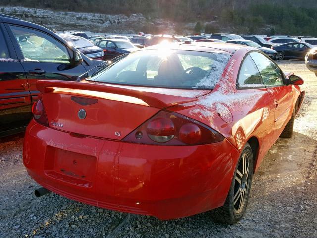 1ZWFT61L125607469 - 2002 MERCURY COUGAR V6 RED photo 4