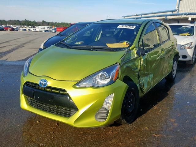 JTDKDTB39G1118459 - 2016 TOYOTA PRIUS C GREEN photo 2