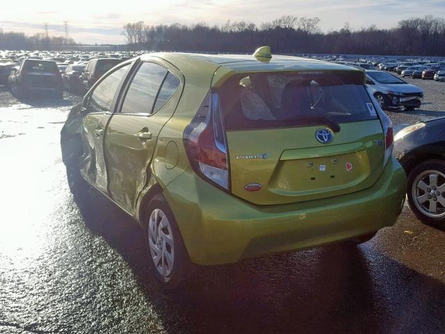 JTDKDTB39G1118459 - 2016 TOYOTA PRIUS C GREEN photo 3