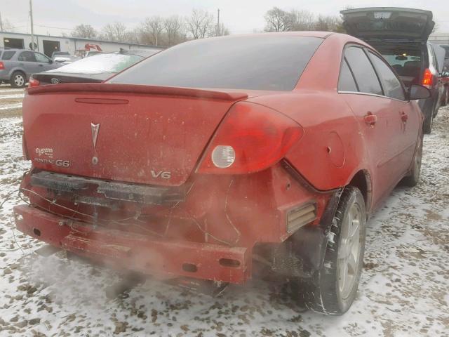 1G2ZG58N874222261 - 2007 PONTIAC G6 BASE RED photo 4