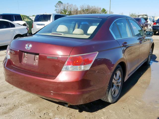 1HGCP26439A091112 - 2009 HONDA ACCORD LXP MAROON photo 4