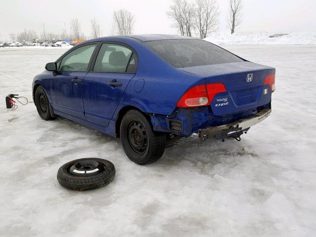 2HGFA15367H005453 - 2007 HONDA CIVIC DX BLUE photo 3