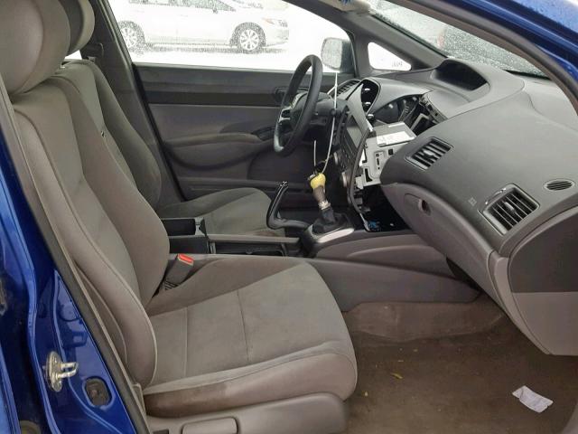 2HGFA15367H005453 - 2007 HONDA CIVIC DX BLUE photo 5