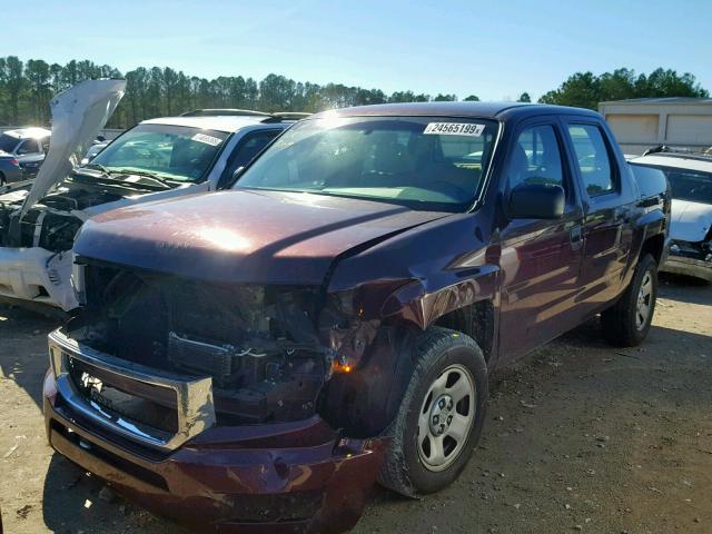 5FPYK1F27AB007114 - 2010 HONDA RIDGELINE MAROON photo 2