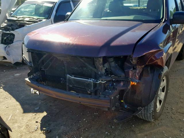 5FPYK1F27AB007114 - 2010 HONDA RIDGELINE MAROON photo 9