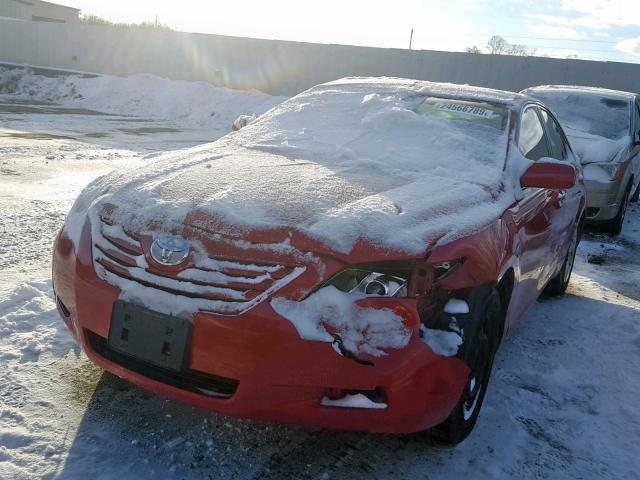 4T1BE46K27U175794 - 2007 TOYOTA CAMRY RED photo 2