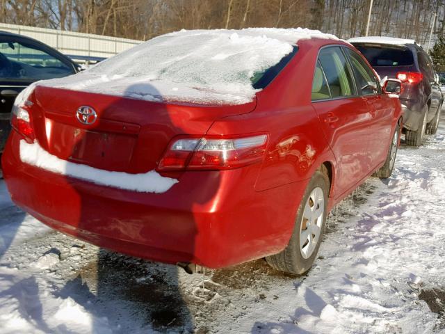 4T1BE46K27U175794 - 2007 TOYOTA CAMRY RED photo 4