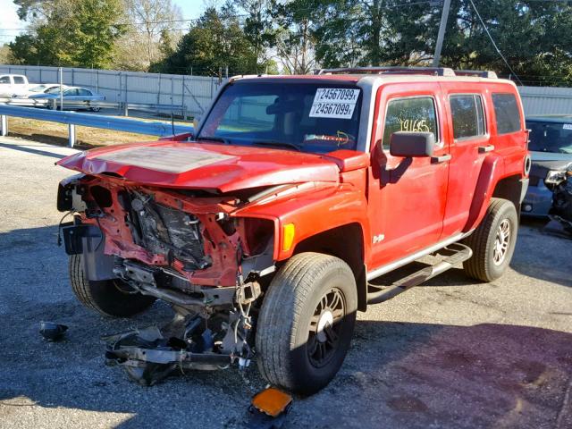 5GTDN136868132600 - 2006 HUMMER H3 RED photo 2