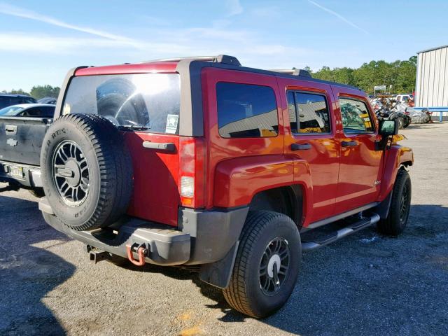 5GTDN136868132600 - 2006 HUMMER H3 RED photo 4