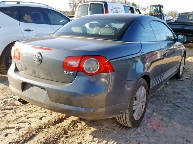 WVWBA71F77V025444 - 2007 VOLKSWAGEN EOS 2.0T GRAY photo 4