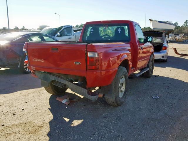 1FTYR11U34PA12141 - 2004 FORD RANGER RED photo 4