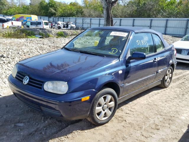 3VWDC21V81M815430 - 2001 VOLKSWAGEN CABRIO GLX BLUE photo 2