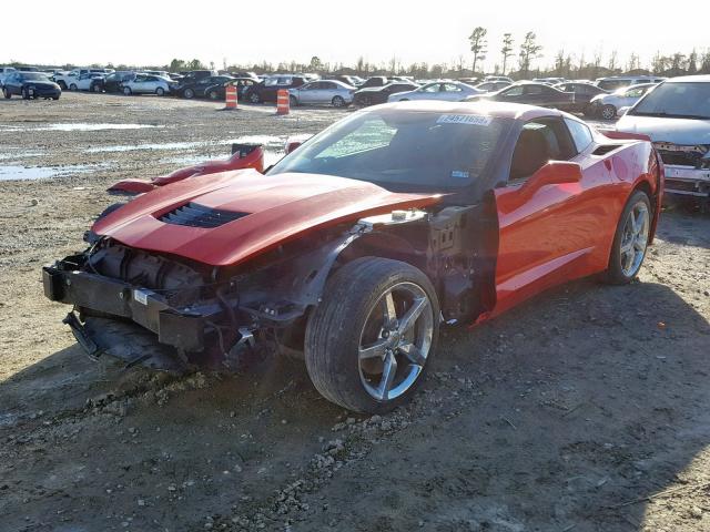 1G1YB2D73F5100467 - 2015 CHEVROLET CORVETTE S RED photo 2