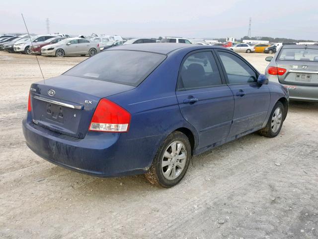 KNAFE221795590353 - 2009 KIA SPECTRA EX BLUE photo 4