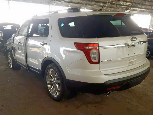 1FMHK8F87BGA15870 - 2011 FORD EXPLORER L WHITE photo 3