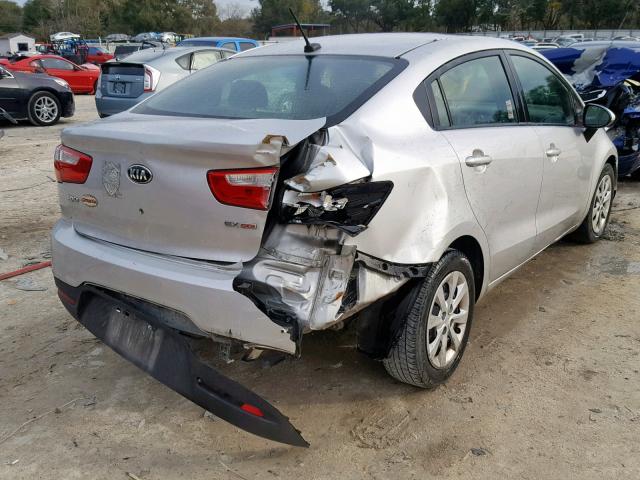 KNADN4A30D6310233 - 2013 KIA RIO EX SILVER photo 4