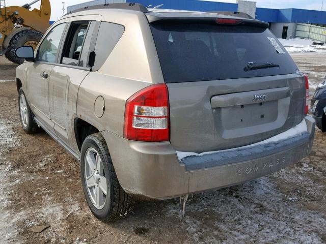 1J8FT47WX8D637445 - 2008 JEEP COMPASS SP TAN photo 3