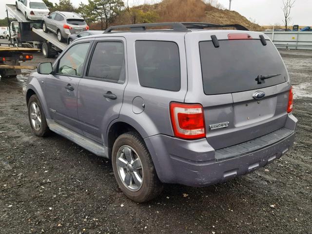 1FMCU03158KD84794 - 2008 FORD ESCAPE XLT GRAY photo 3