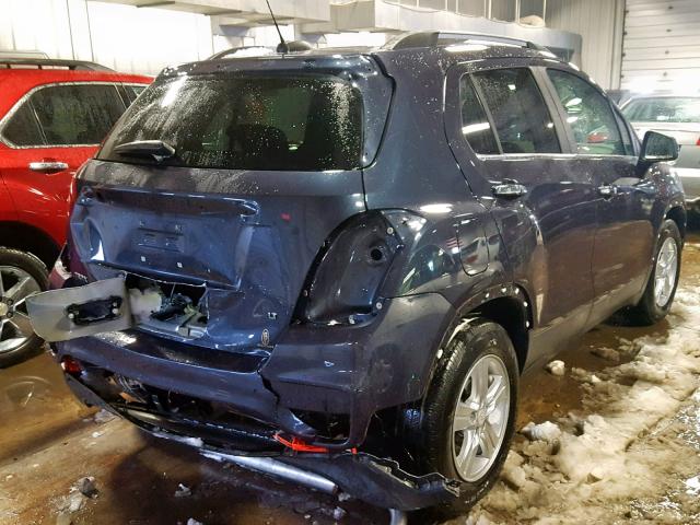 3GNCJLSB7JL224713 - 2018 CHEVROLET TRAX 1LT BLUE photo 4