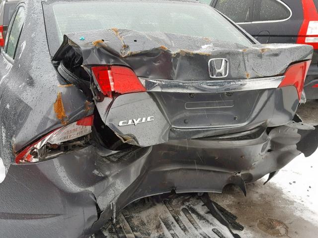 2HGFA1F60AH001902 - 2010 HONDA CIVIC GRAY photo 9