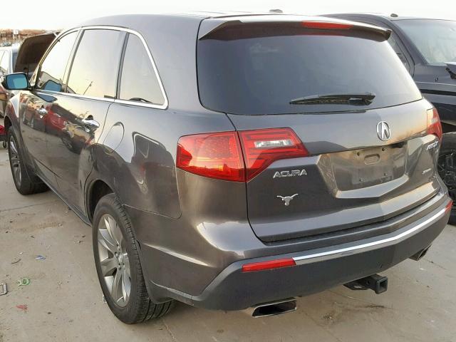 2HNYD2H51AH519293 - 2010 ACURA MDX ADVANC GRAY photo 3