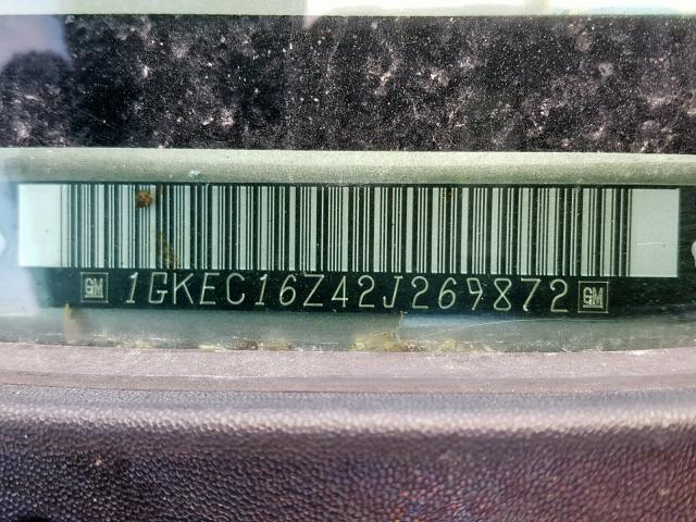 1GKEC16Z42J269872 - 2002 GMC YUKON XL C GRAY photo 10