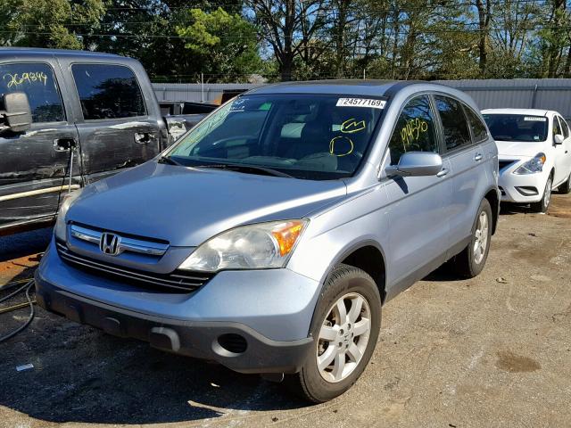 5J6RE38778L007379 - 2008 HONDA CR-V EXL BLUE photo 2