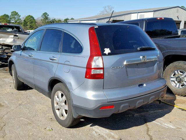 5J6RE38778L007379 - 2008 HONDA CR-V EXL BLUE photo 3