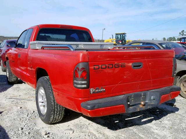 1B7GL22XXWS525267 - 1998 DODGE DAKOTA RED photo 3